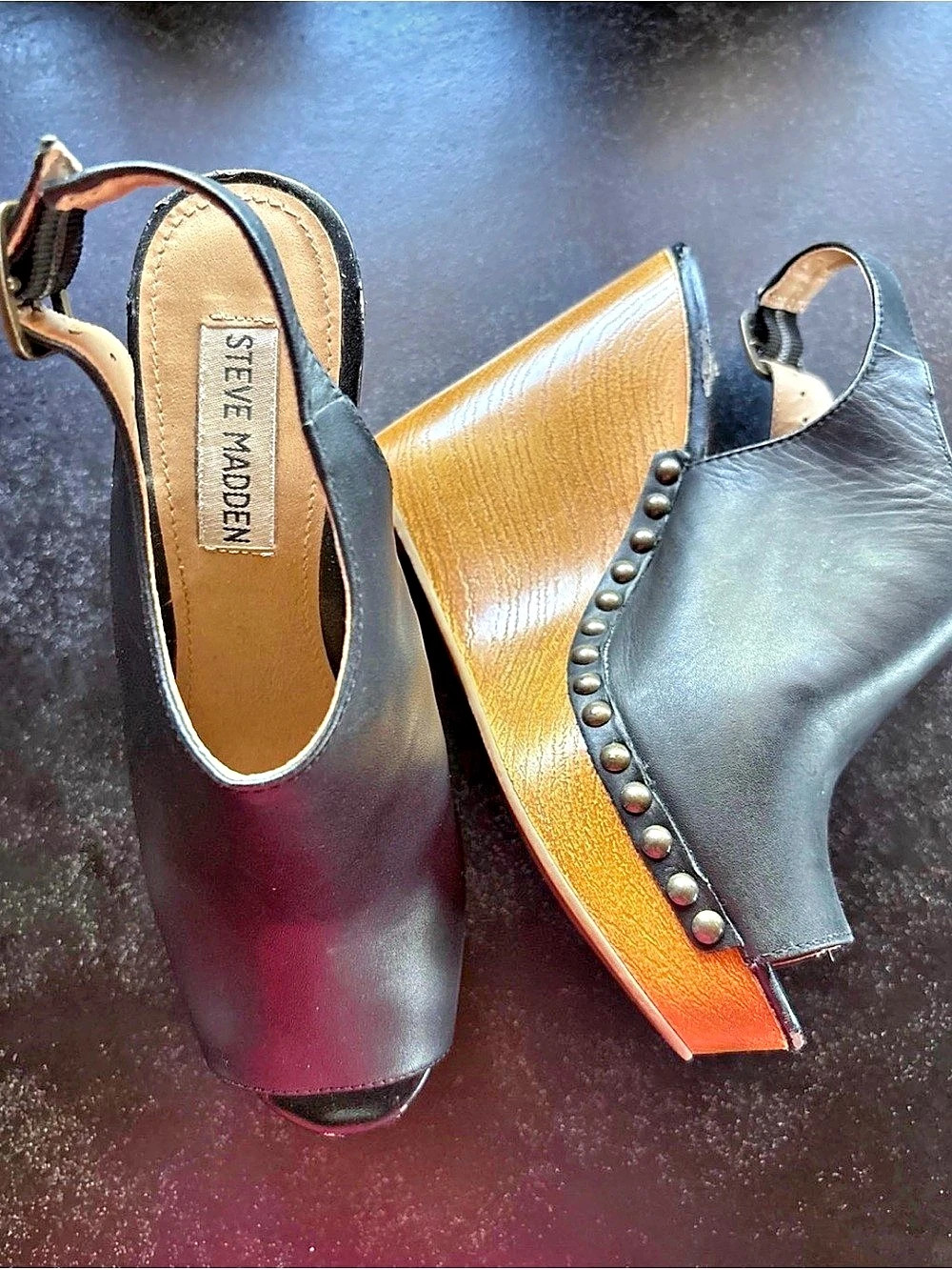 Steve Madden Tryffle Studded Leather Platform Heels